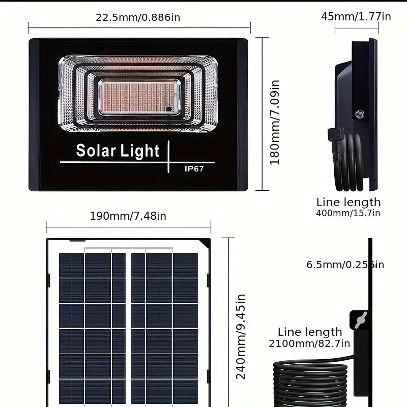 35/60 واط الشمسية LED تنمو ضوء الطيف الكامل الكاشف النبات تزايد ضوء عن بعد مقاوم للماء Phytolamp للنباتات الداخلية في الهواء الطلق