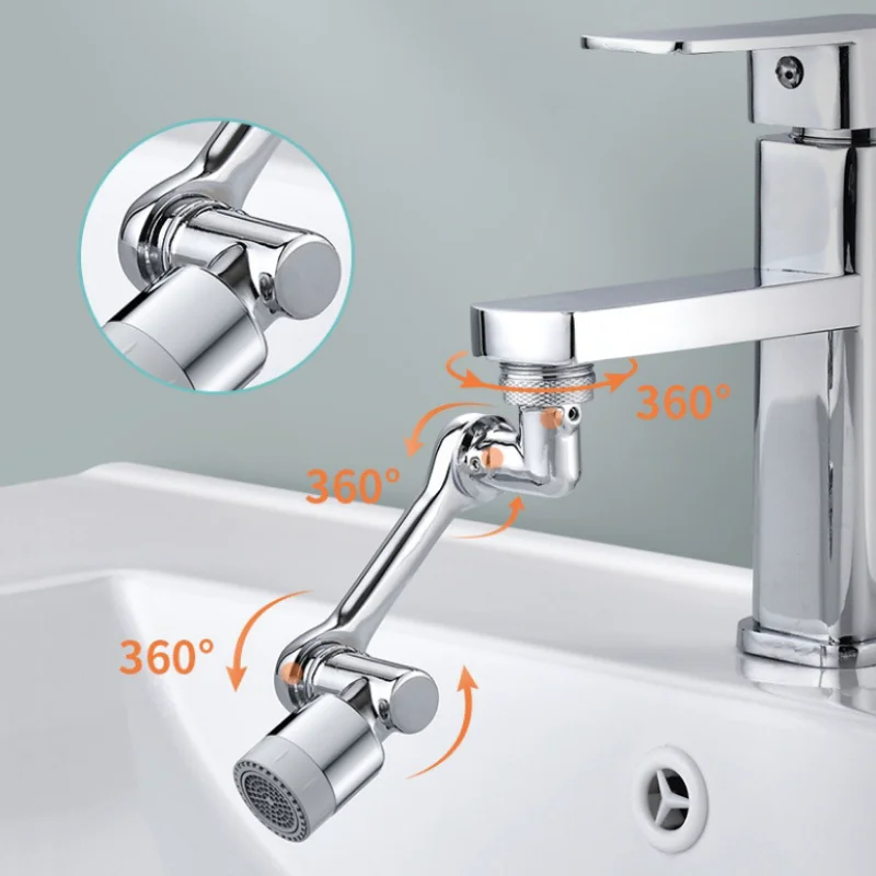 중금속 범용 1080 ° 회전 수도꼭지 분무기 헤드, 주방 세면대 익스텐션 수도꼭지 버블러 싱크 탭 스플래시 깍지