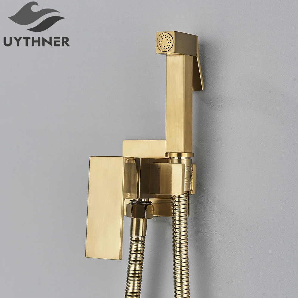 

Matte Black Bidet Shower Faucets Brass Hygienic Shower Spray Airbrush Tap Hot and Cold Water Mixer Toilet Spray Bidet Shower
