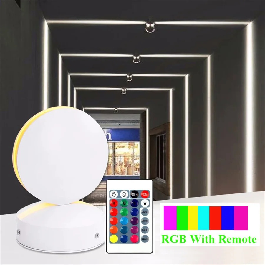 

12W RGB LED Window Sill Light With Remote 360 Degree Corridor Ray Wall Sconce Door Frame Line Wall Lamp for Hotel Aisle Bar Deco