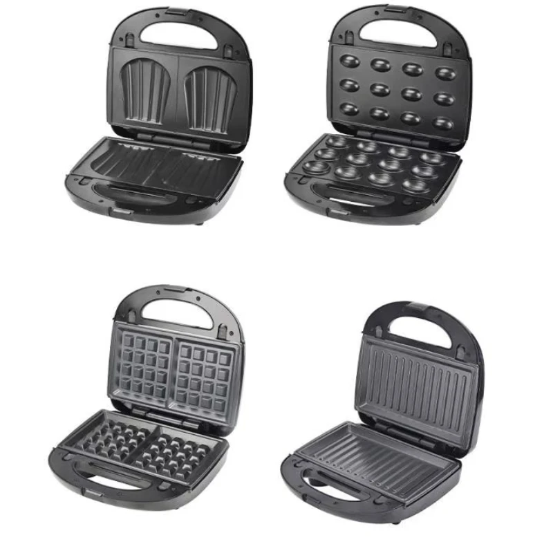 

3 in 1 Removable Mini Waffle Maker 2 pieces Non-stick Toaster Press Grill Sandwich Maker