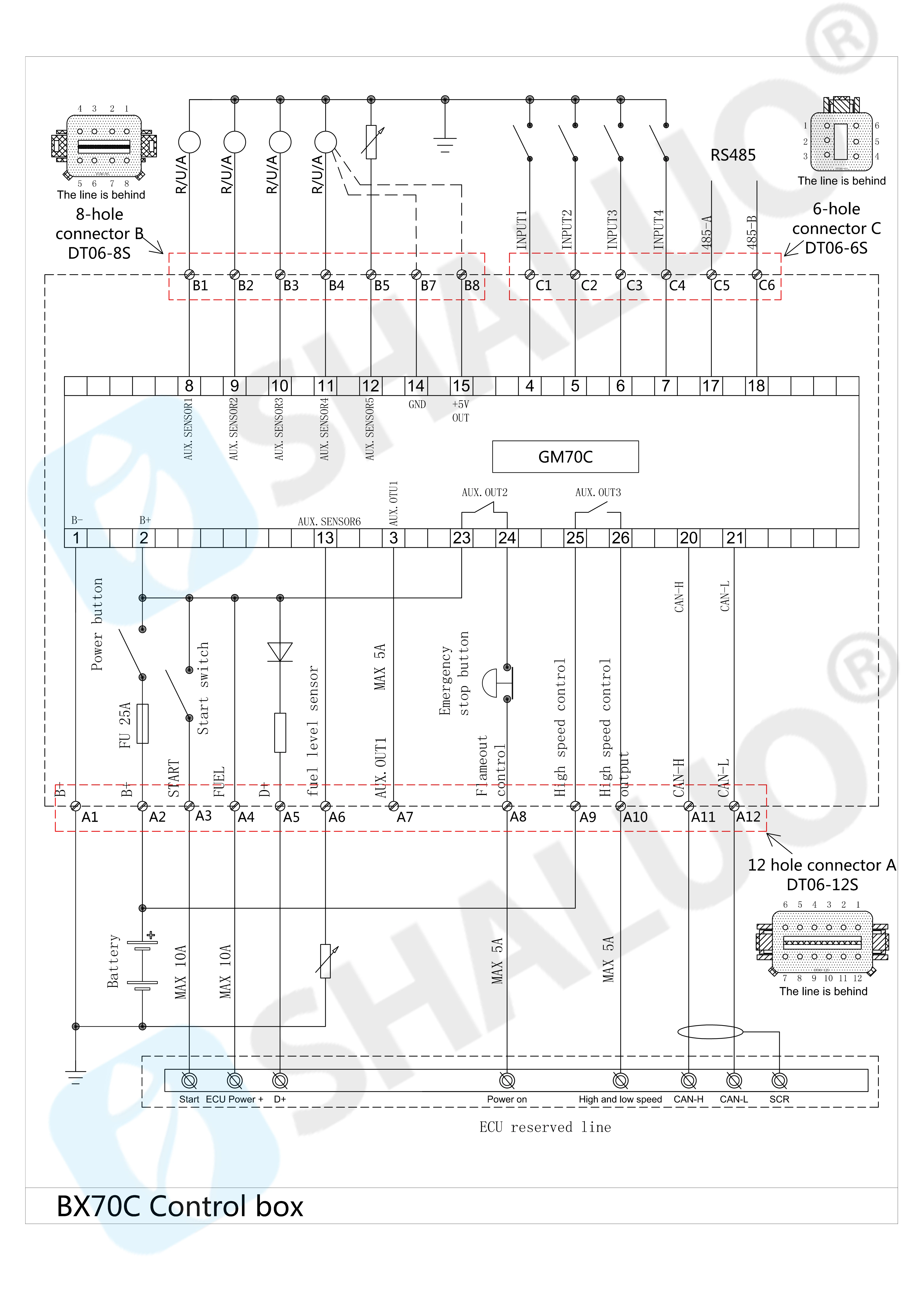 Imagem -05 - Efi Caixa de Controle do Motor Diesel Gm70c Gm70c Medidor Digital Monitor Multifuncional com Porta Can J19s Protocol Generator Part Mebay-bx70c