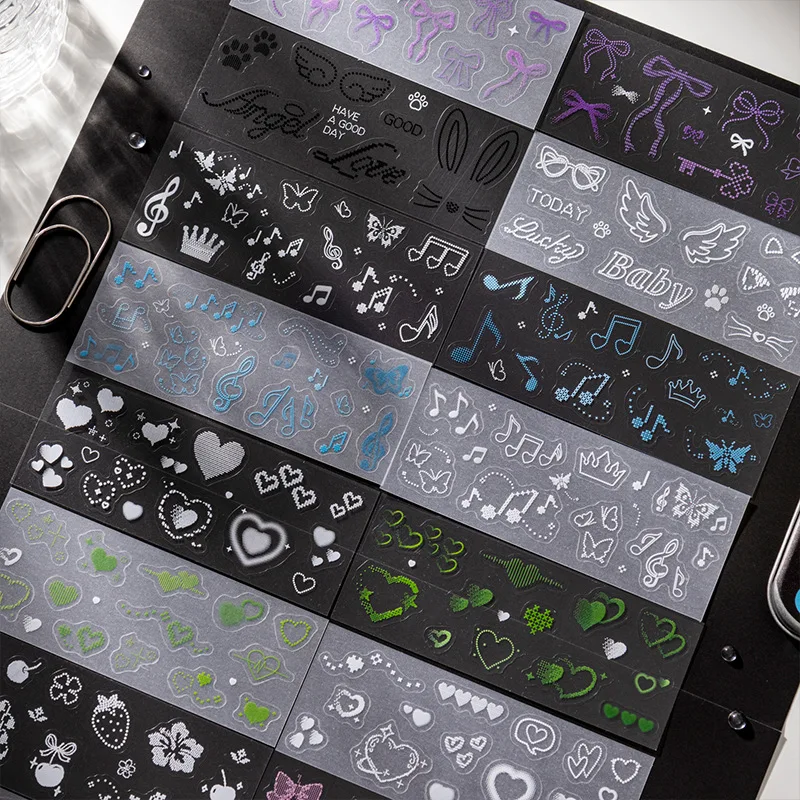 INS Simplicity Korean Star Dot Pixel Style Basic Pattern Stickers DIY Decals for Kpop Journal Scrapbook Phone Case Decoration