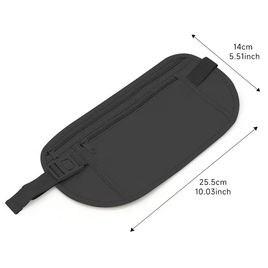 حقيبة خصر خارجية مناسبة للرجال والنساء، حقيبة هاتف سفر غير مرئية متعددة الوظائف، تخزين محمول، مضادة للسرقة، ou