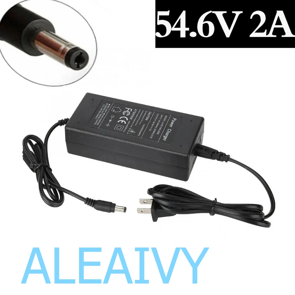 

Зарядное устройство 54,6 В, 2 А для литий-ионного аккумулятора 48 В, зарядное устройство постоянного тока, розетка/разъем для литиевой батареи 48 В 13S