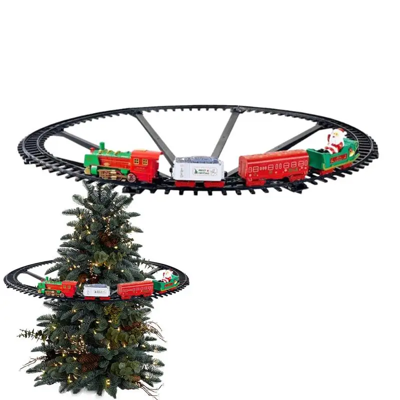 Christmas Train Toy Set with Light & Sound Around Under the Christmas Tree Hangable Train Children's Educational Toys