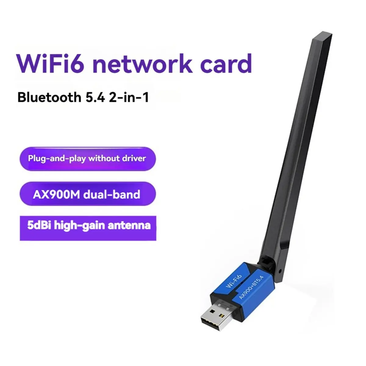 618 Mega Sale AX900 WiFi6 USB WiFi Dongle Bluetooth 5.4 Adapter 2.4G/5Ghz WIFI USB Receiver Transmitter Driver Free for Win11/10