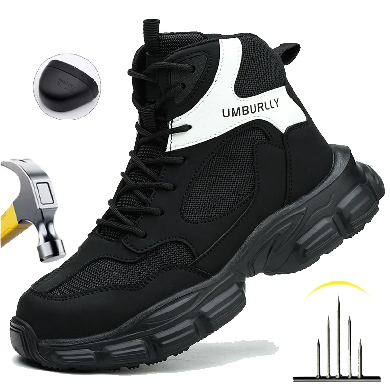 

Женские защитные ботинки с защитой от проколов, стальным носком, высокие рабочие кроссовки, легкие дышащие походные кроссовки, промышленная обувь, размеры 35-41