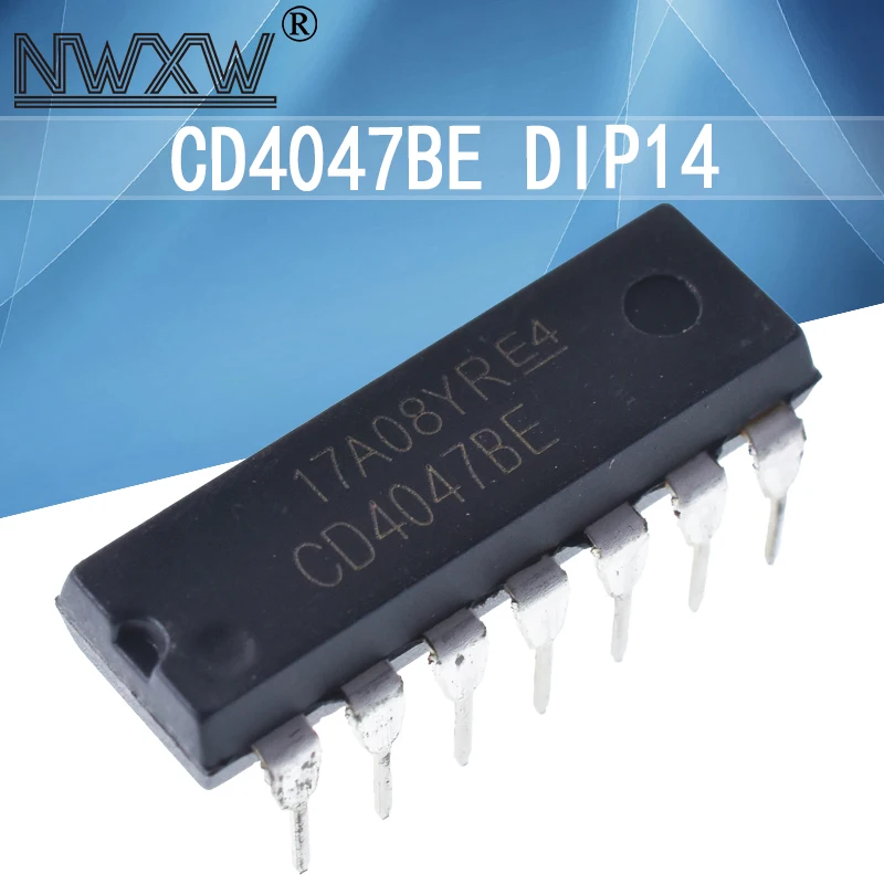 10pcs/lot CD4047 CD4047BE CD4047BD logic-multi-frequency oscillator 4047 DIP14 straight plug