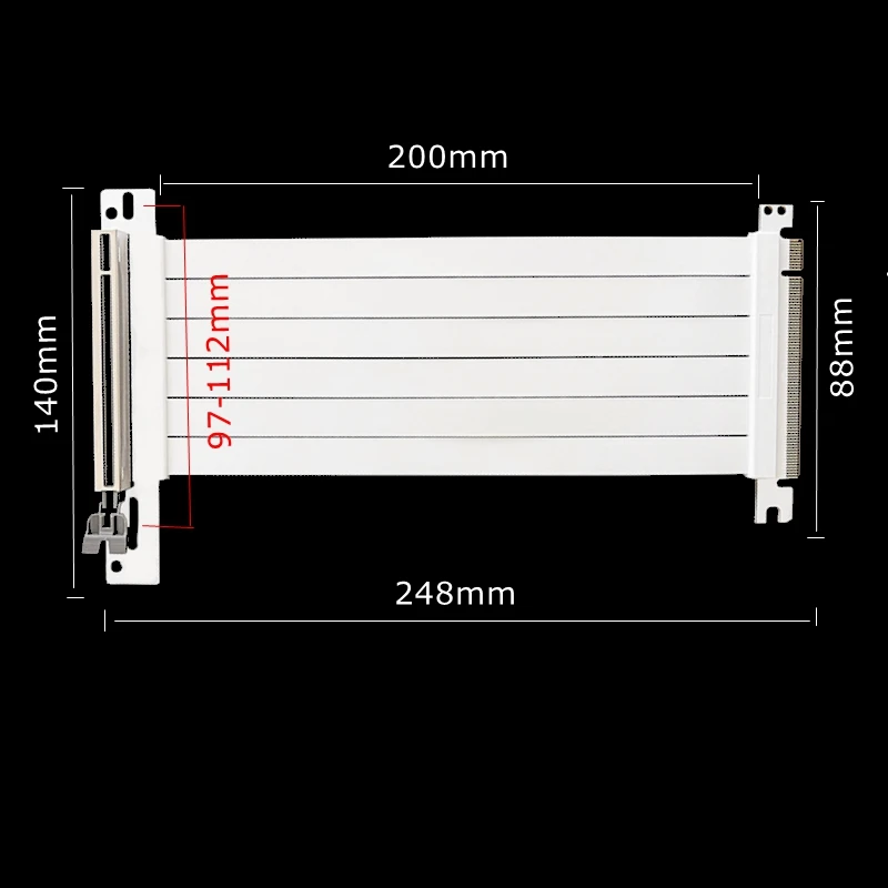Putih Stabil PCI Express X16 3.0 Kabel Riser PCI Express X16 Extender Kartu Grafis Konektor Port Adaptor untuk Seri GTX RTX Rx