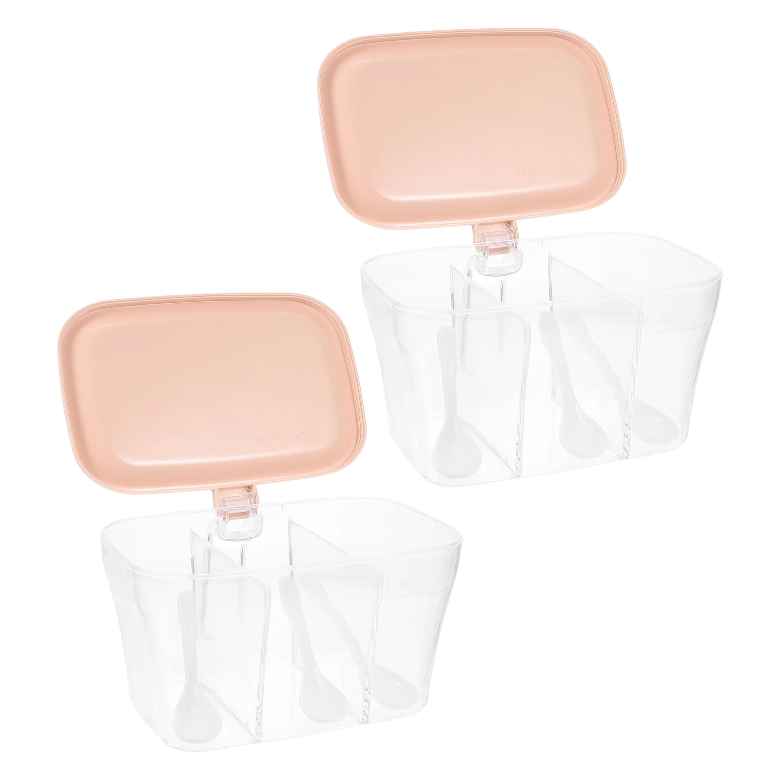 

Plastic Seasoning Box Storage Containers Spice Jars Kitchen Dispenser Multi Compartment Large Opening Protective Lid Suitable