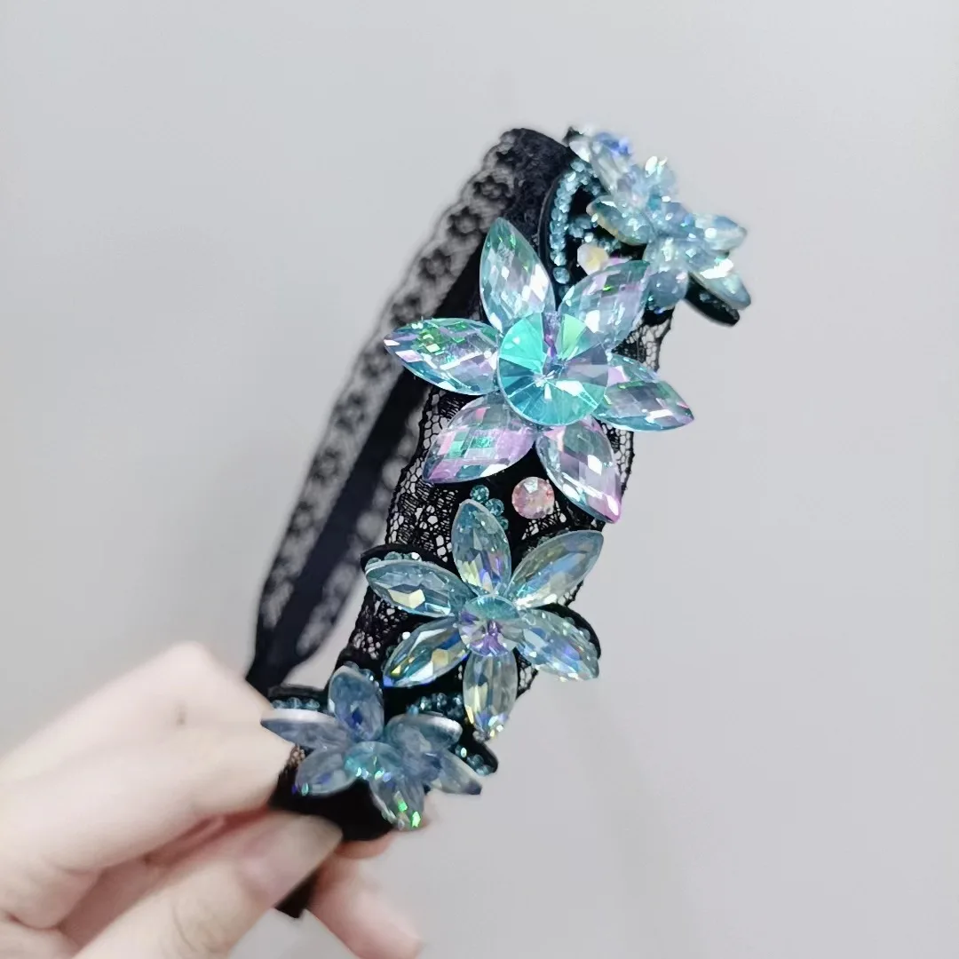 Hair hoop hairpin fashion wide-brimmed adult crystal flower sweet lady joker toothed antiskid head band