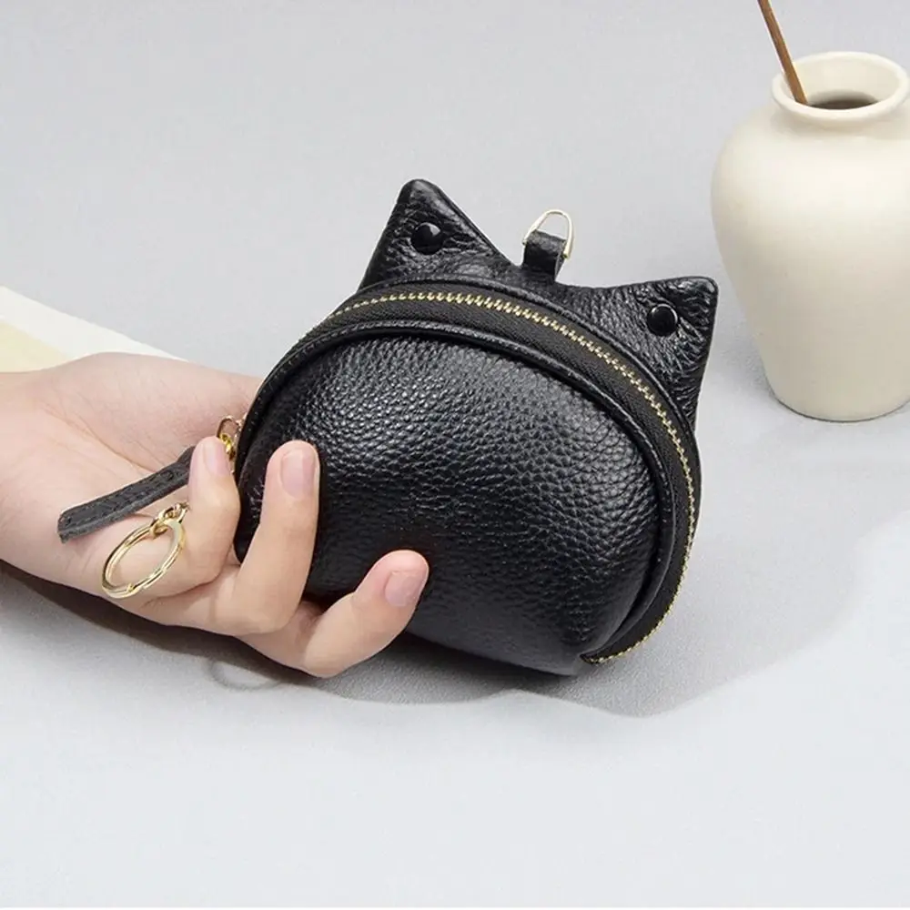 

Durable Zipper Genuine Leather Coin Purse Card Bag Cash Storage Cute Coin Wallet Cowhide Keychain Mini Key Bag Women