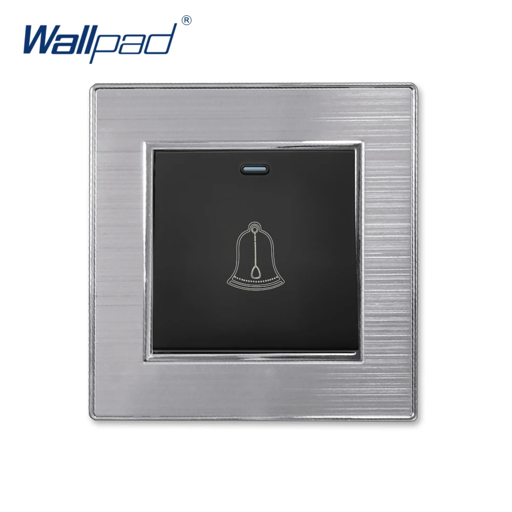 Light Switch Doorbell Reset New Arrival Stainless Steel Panel With Silver Border Wallpad Push Button Wall Switch 16A AC110-250V