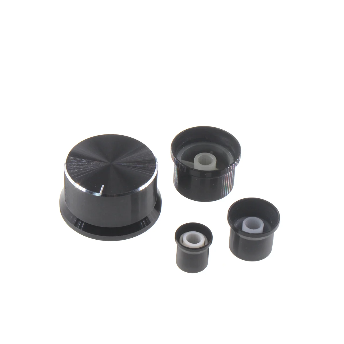 5P/2CS Aluminum knob Straw hat horn encoder inner hole 6mm knob volume power amplifier adjustment fine turning metal cap