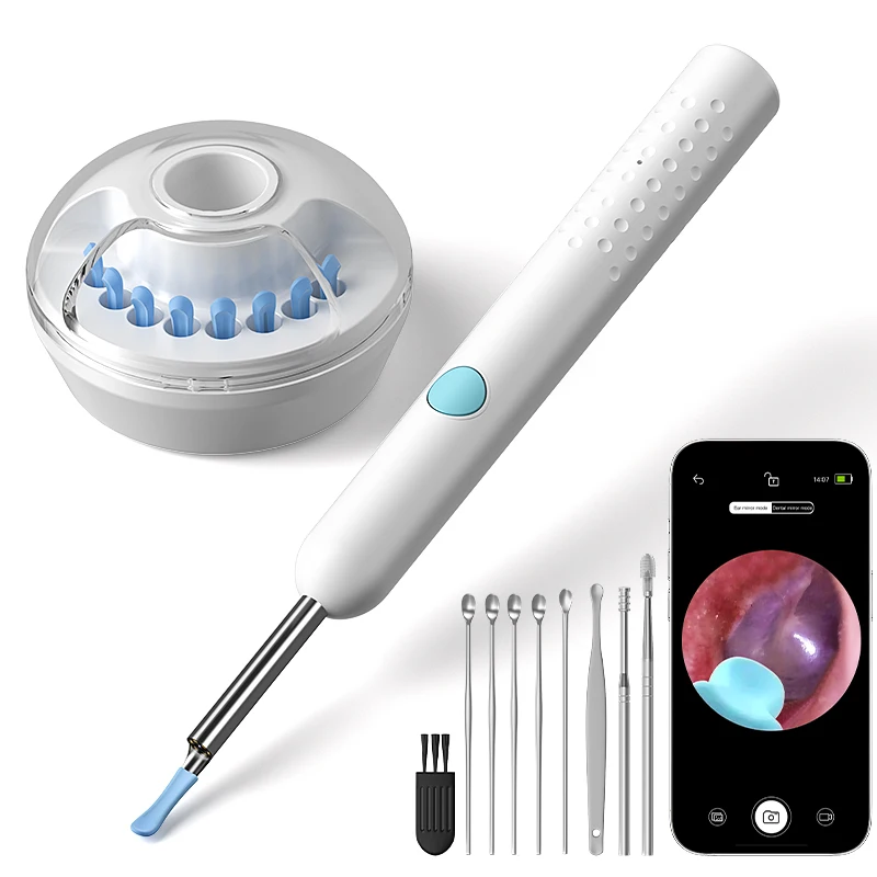 WiFi Visual Ear Scope 4.2mm 1080P Camera with Ear Spoon Base for IOS/Android Ear Cleaning Otoscope Endoscope Camera for Health