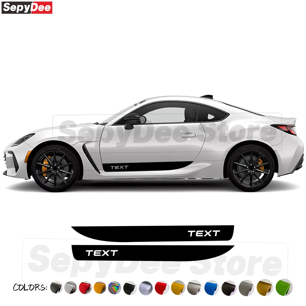 

2Pcs Car Door Side Stripes Stickers for Subaru BRZ Auto Body Customized Decor Graphics Vinyl Film Decals Car Accessories