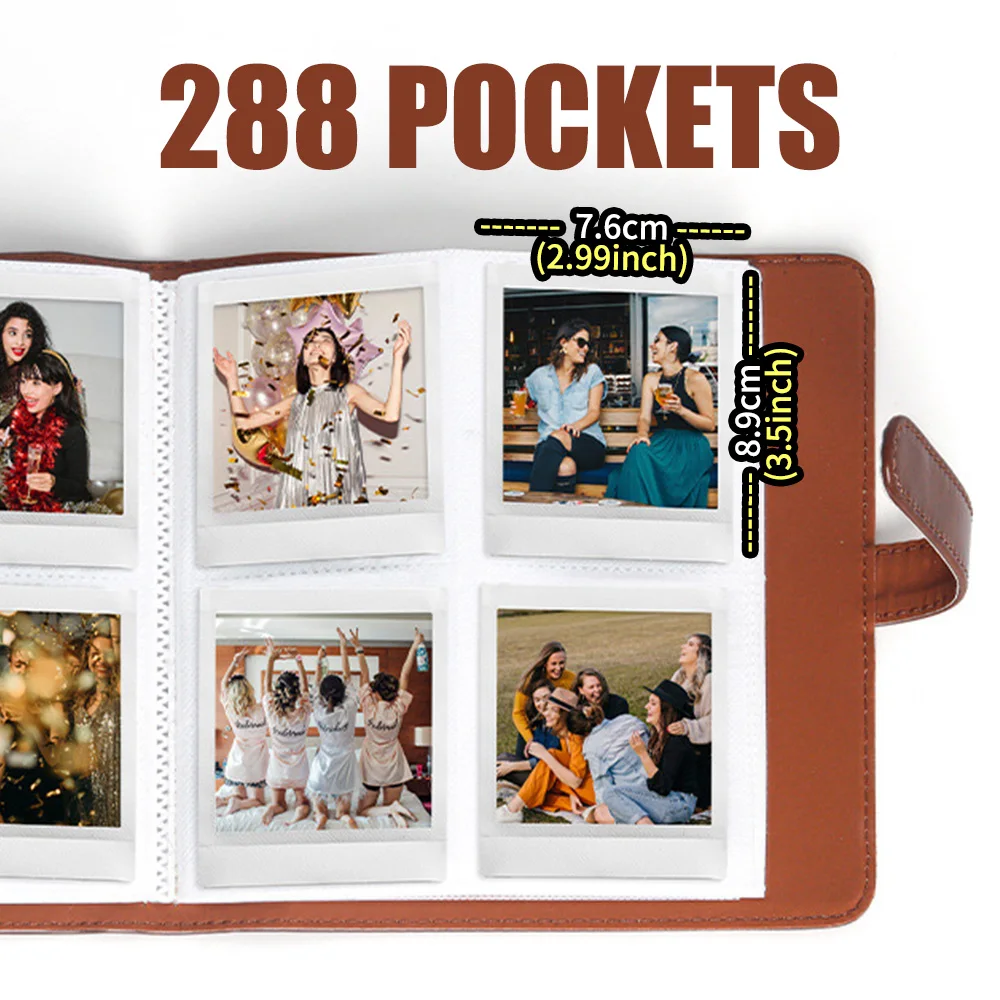 288 pockets Photo Album for Instax Square SQ1/SQ6/SQ10/SQ20/SQ40 Camera Kodak Mini 3 Square,Mini Shot 3 Square Storage Clip