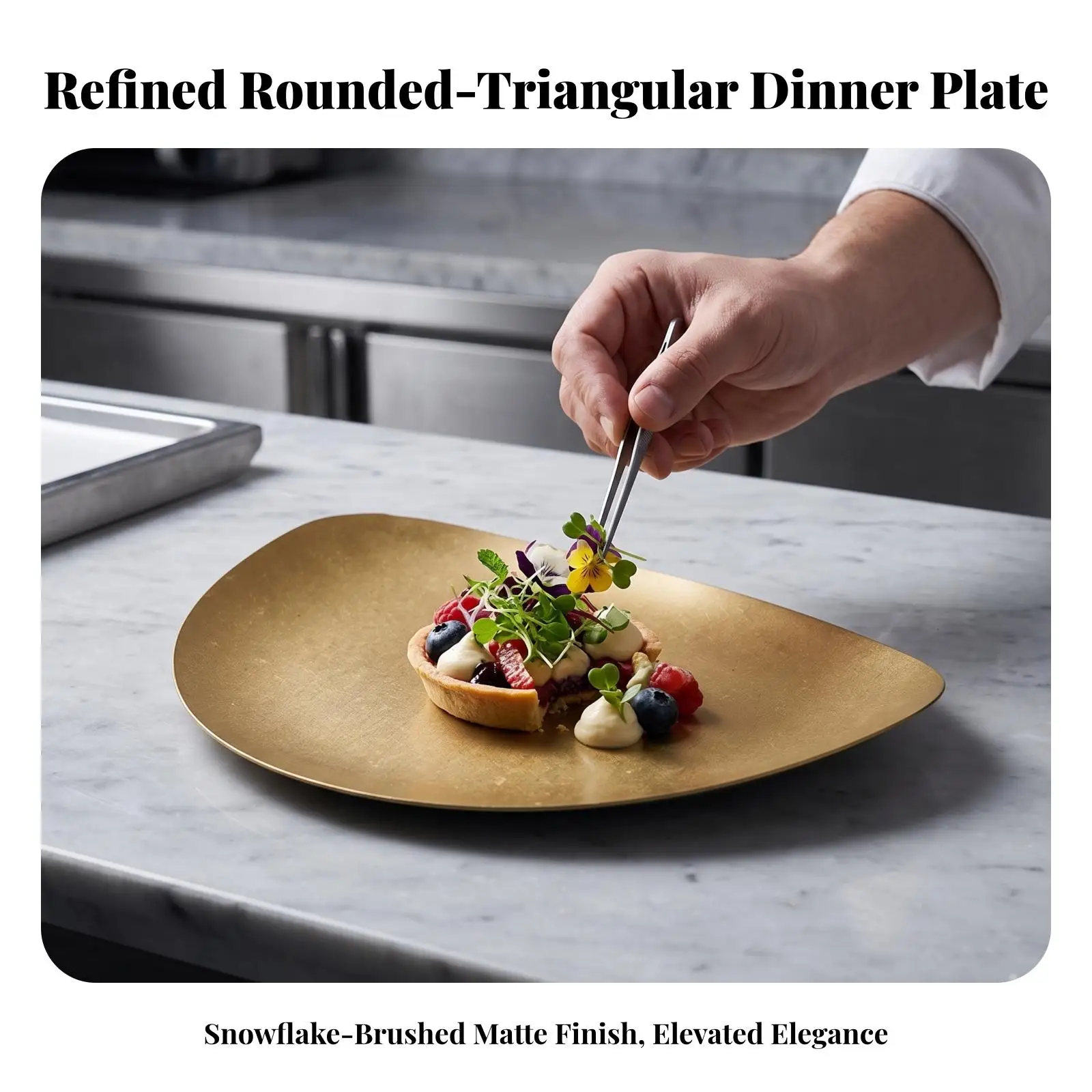 304 Stainless Steel Serving Plate with Smooth Matte Surface for Modern Culinary Plating and Ceramic Alternative Tableware Style