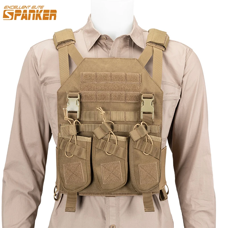 Plate Carrier Tactical Vests With AK Triple Magazine Pouch Outdoor Hunting Vest Airsoft Protective Adjustable Vest