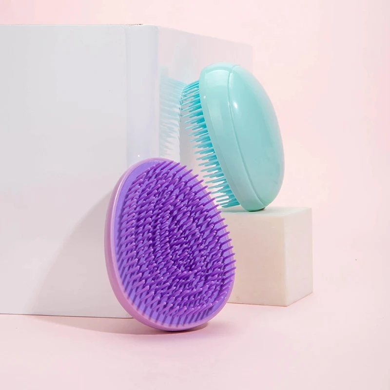 Mini Detangling Hair Brush Egg Round Shape Hair Brushes Anti-knotting Hair Smoothing Combs Anti Static Massage Hair Care Tools image 4