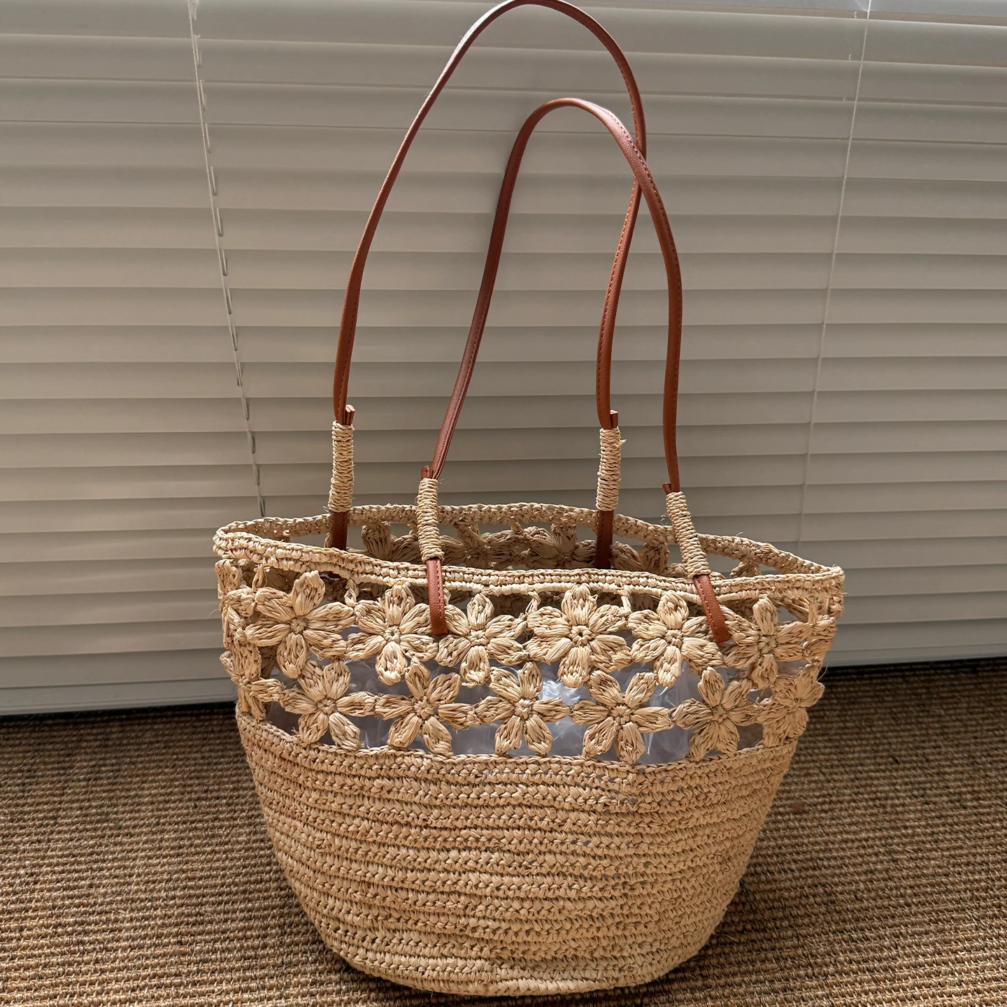 

Straw Woven Tote Bags for Women Shoulder Raffia Bag Rattan Large Shopping Basket Beach Bag Luxury Crochet Handbag Tote Bag