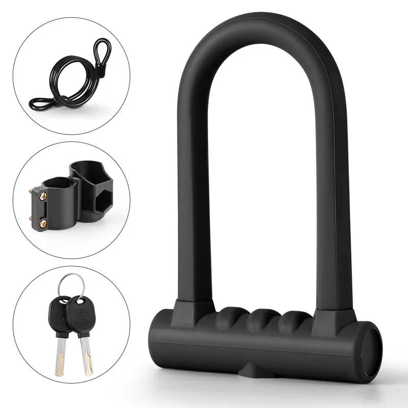 U-Shaped Bicycle Lock Aluminum Alloy Firm Anti-theft Double Open Modes Safety for Road Bike Mountain Bike