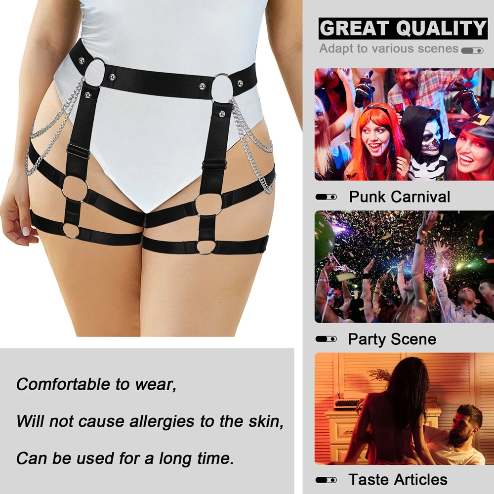 

Fetish Body Bondage Hot Sexy Lingerie Plus Size Harness Bra Waistband Women's Underwear Stockings Garter Belt Erotic Leg Belt St