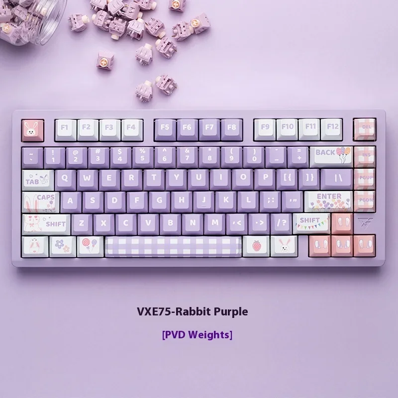 Vgn Vxe75 Usb Bluetooth Wireless 2.4g Game Power Customized Mechanical Keyboard 75% Aluminum Gasket Game Keyset Hot Plug