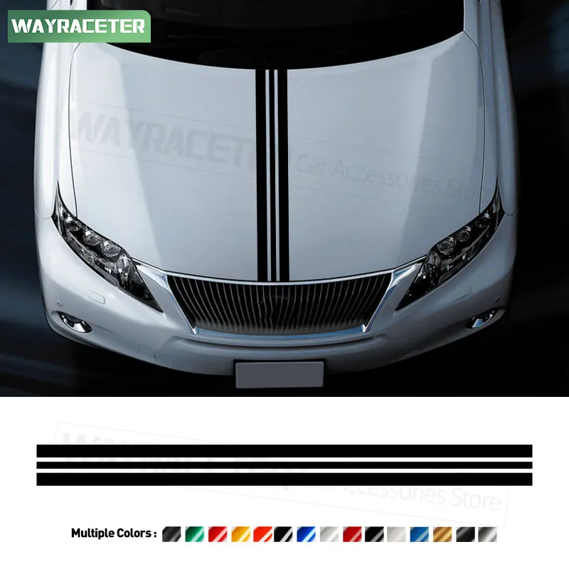 Car Hood Bonnet Stripes Sticker Carbon Fiber Vinyl Decal For Lexus ES RX NX LX CT GS LS LC F Sport UX IS GX 2024 Accessories