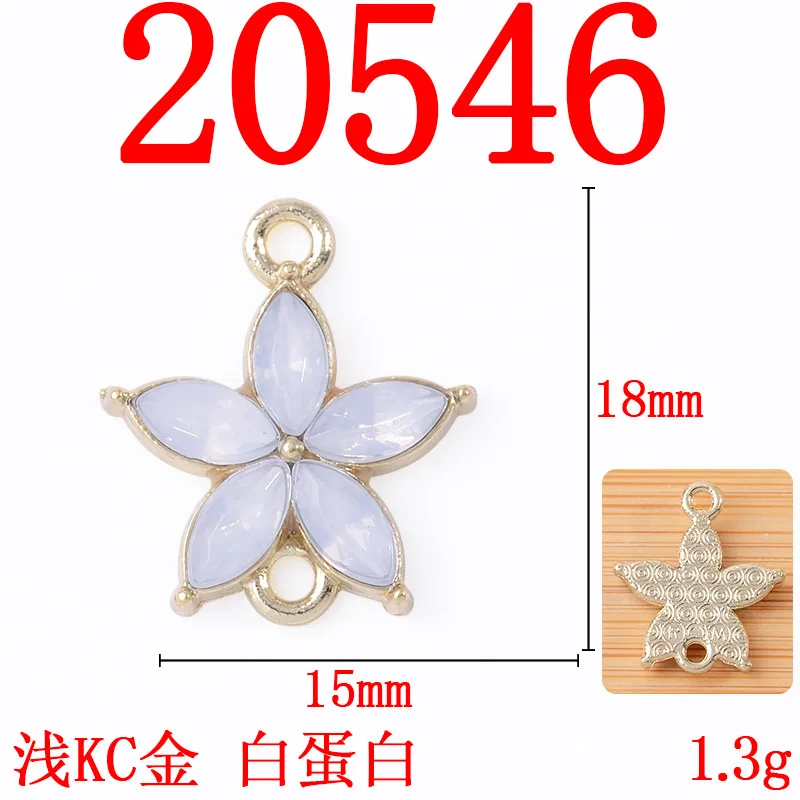 Single four-color rhinestone flower pendant, hair accessories, hair crown tassel connection alloy accessories directly from the