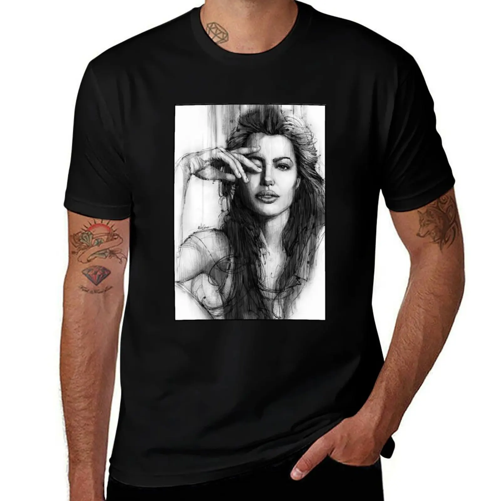 

Angelina Jolie T-Shirt t shirts for man pack white cotton t shirts man 100% T-Shirt