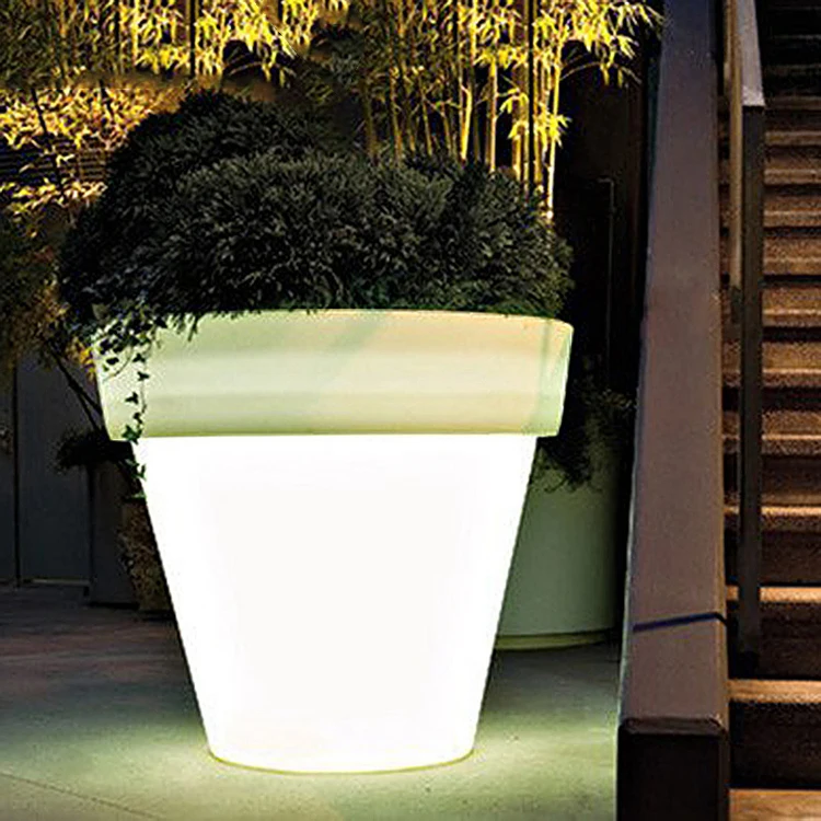 Hotel market furnishings combination flowerpot creative luminous round flowerpot outdoor garden sales department flower ornament