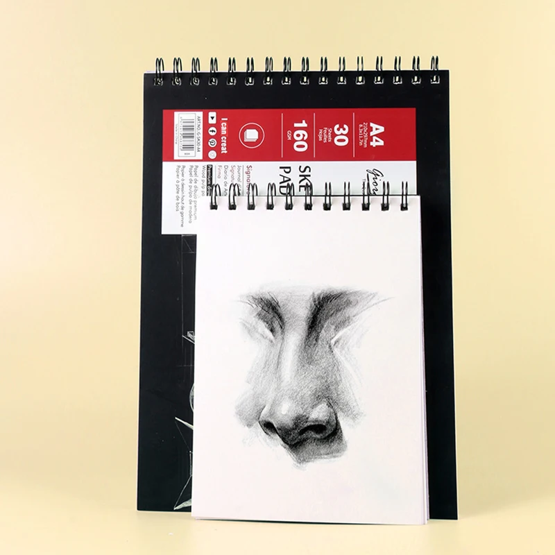 Papel de boceto a3/a4/a5, 30 hojas de libro de pintura, libro de plomo a color profesional, cuaderno de bocetos en espiral de 160g