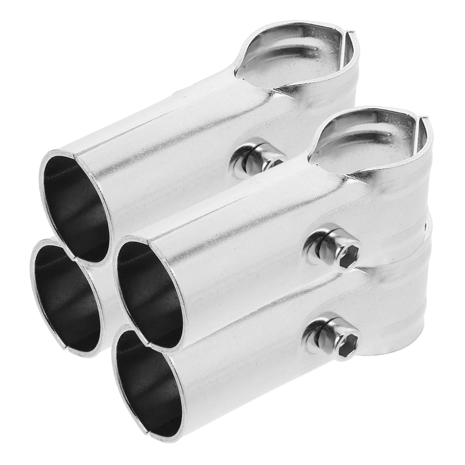 

4 Pcs T Pipe Connectors Stainless Steel Tee Connector Round Pipe Clamp Chain Link Fence Clamps Greenhouse Gardening Accessories