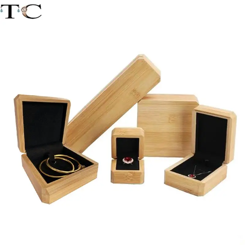 Fashion Bamboo and Wood Jewelry Packaging Gift Box Buddhist Bead Collection Box Bamboo Wood Necklace Gift Box Proposal Ring Box