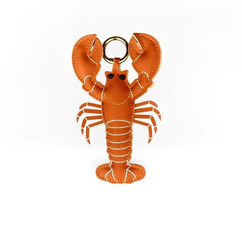 Trendy Beach Style Pu Leather Lobster Pendant Cute Summer Pu Crab Keychain Hanger Creative Bag Charm Men