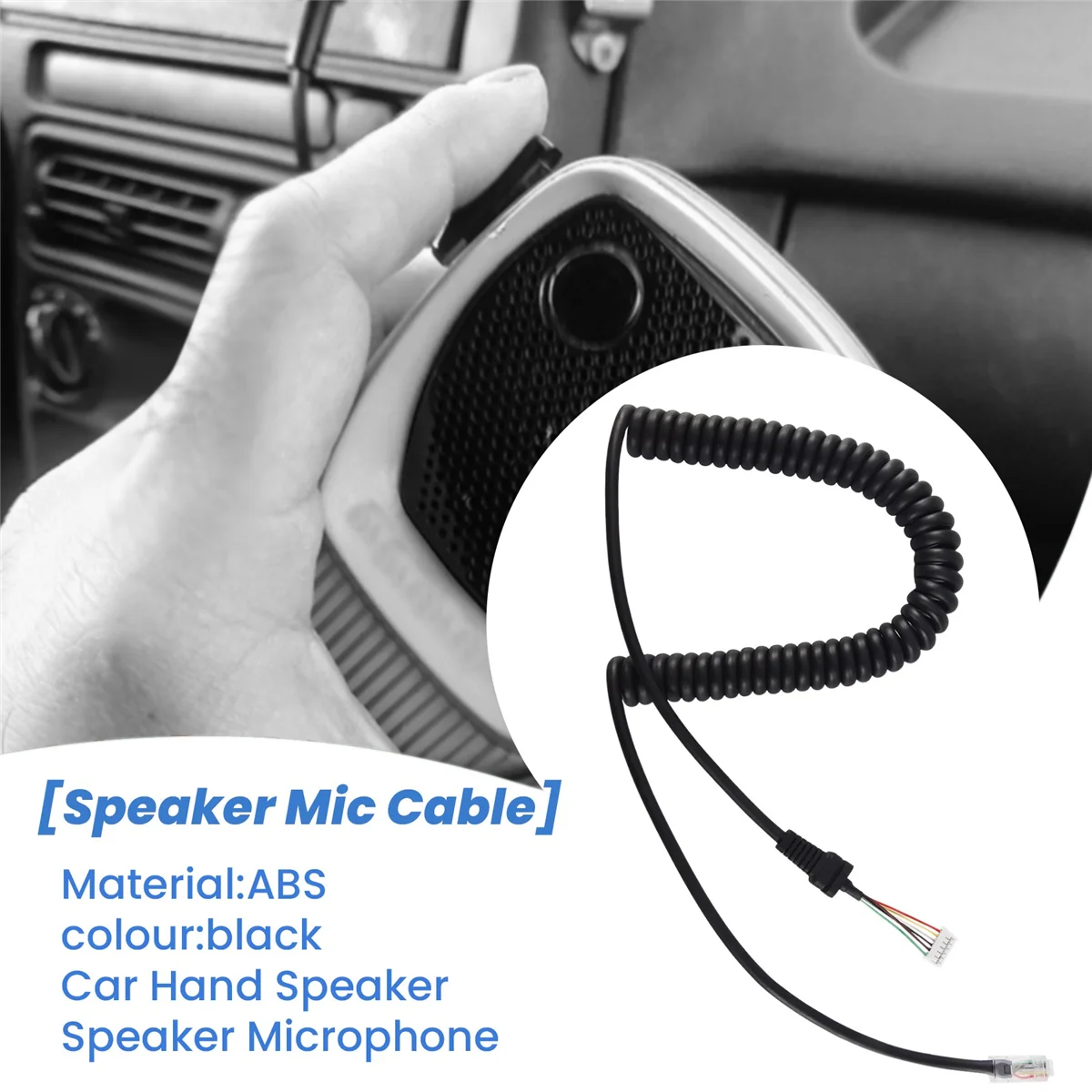 B57ACar Hand Speaker Microphone Cable for YAESU MH-48 MH-48A6J FT-8800R FT-8900R FT-7900R FT-1807 FT-7800R FT-2900R FT-1900