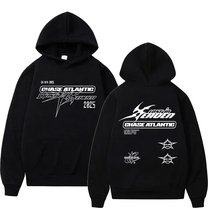 2026 Men's Chase Atlantic Lost in Europe UK Tour Print Hoodie Harajuku High Quality Pullover Sweatshirt Casual Long Sleeve Tops