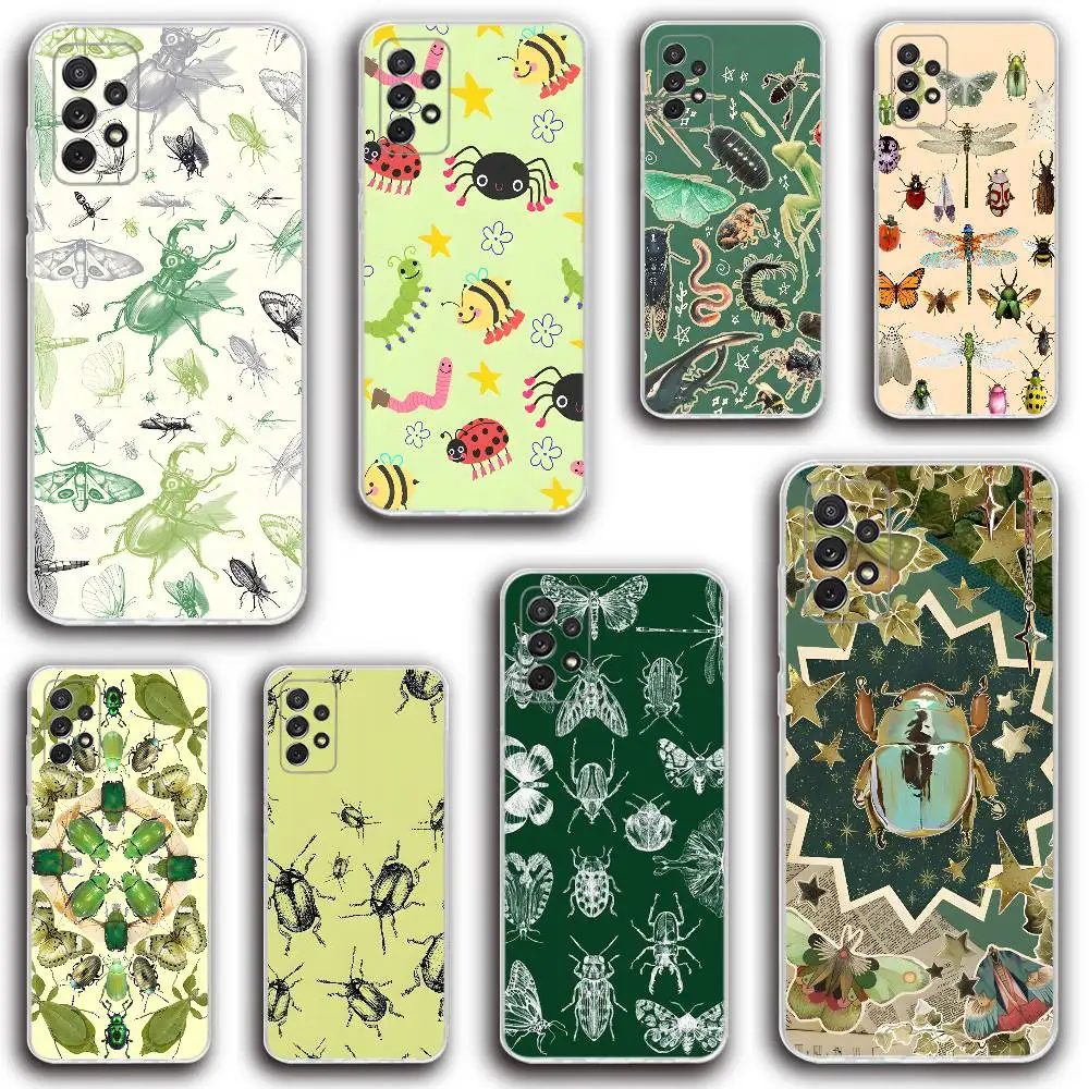 

Art Insect Phone Case Silicone For Samsung S30,23,21,22,20 FE lite,S10,9,PIus Note20ultra Soft Transparent