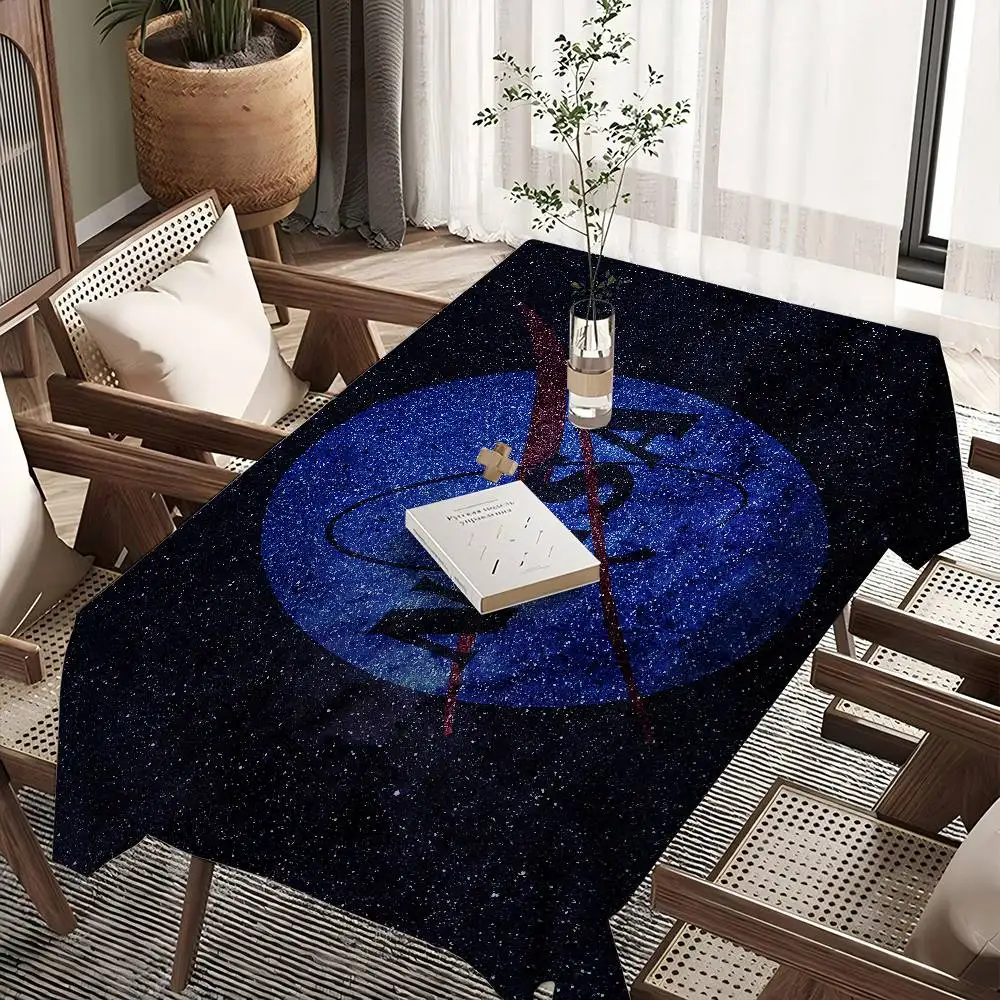 LOGO USA Agency N-NASA Rectangle Tablecloth Table Decor Reusable Waterproof Kitchen Dining Table Cloth Holiday Party Decoration