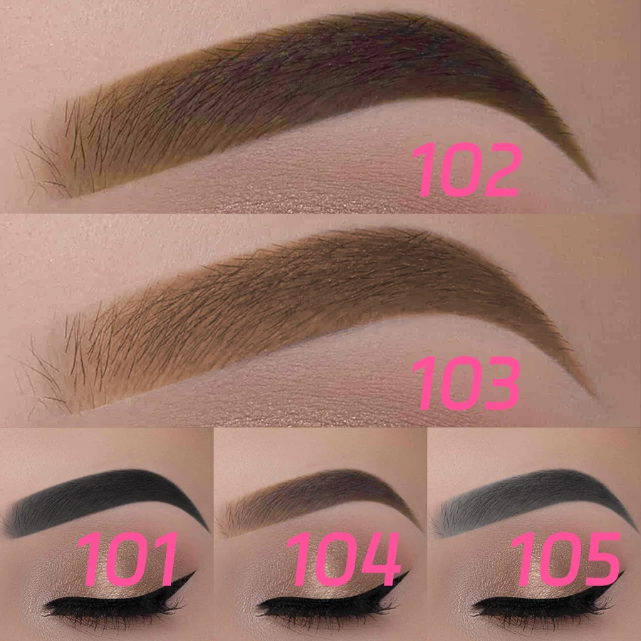 Lápis de sobrancelha impermeável, gel de sobrancelha microblading, 5 cores, tonalidade natural, duradouro, maquiagem, 2pcs