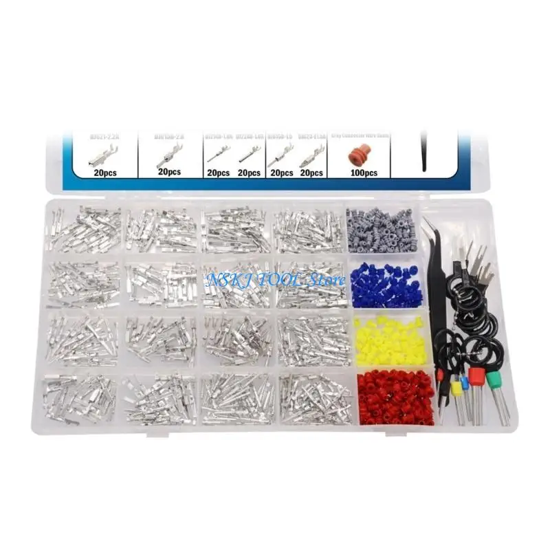 L8RC 720Pcs Car Wire Terminals Connector Pin NonInsulated Plug Removal Crimps Pin