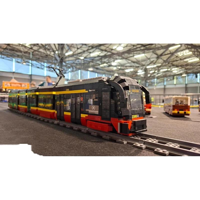 Railway Train Model Moc Building Blocks LF 06 AC Tram-No Motor Model Technology Brick DIY Assembly Construction Toy Set Gifts