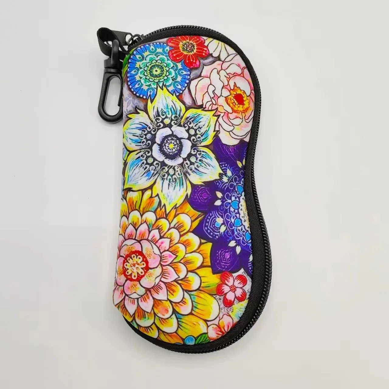 Zipper Eyewear Holder Bohemian Bohemian Mandala Print Sunglasses Pouch Neoprene Glasses Case Waterproof For Commuting Hiking