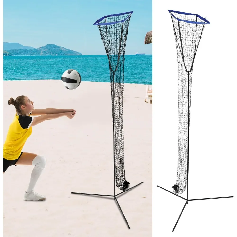 

Volleyball Setting Trainer Setter 88-130In Height & Angle Adjustable Training Equipment Target Net with Target Hoop for Practice