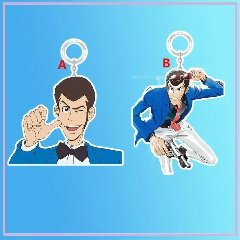 Anime Keychain  Lupin Sansei Acrylic Keyring Strap Figure Hanging Accessories 6cm