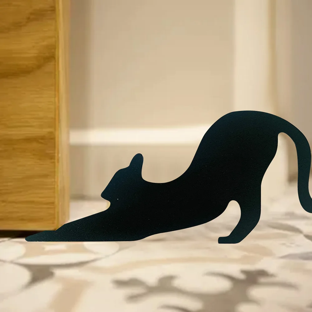 Halloween Funny Black Cat Door Stopper Home Floor Wooden Cute Black Cat Doorstops Anti-collision Door Rear Stoppers Protection