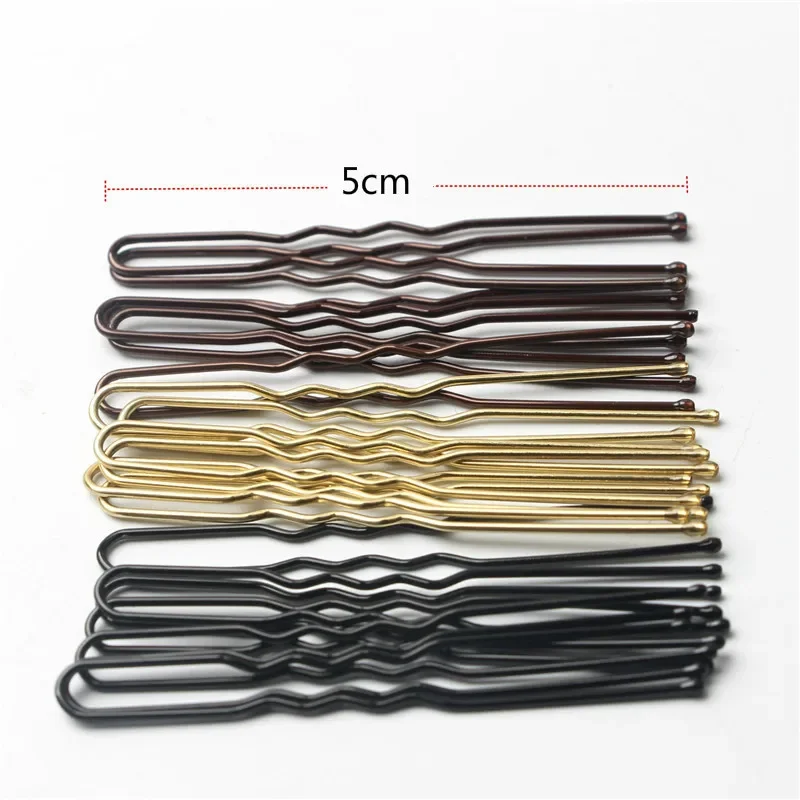 50Pcs/Bag Women U Shaped Metal Hair Pins Alloy Girls Waved Clips Bridal Hair Pins Headwear Hair Accessories 5/6/7cm