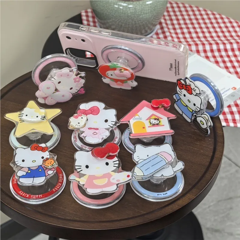 Heello Kitty Shake Wobble For MagSafe Magnetic Phone Grip Stand Kawaii Cartoon Pop Socket Cute Phone Holder for iPhone18 Samsung view 3
